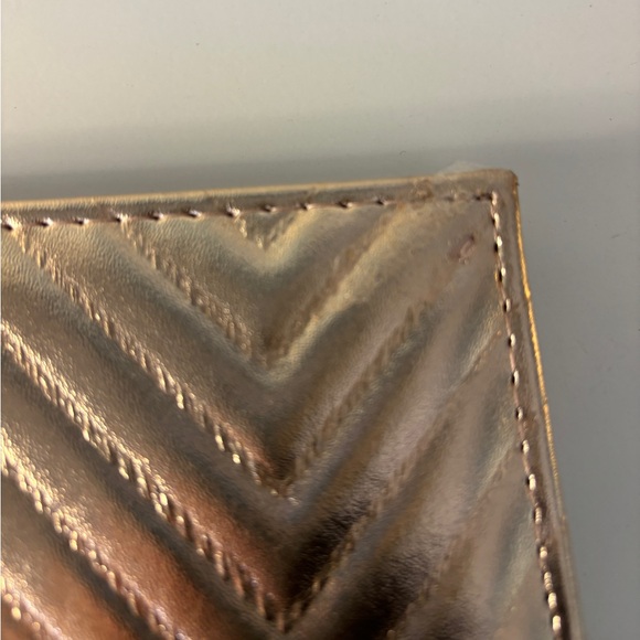 Rose Gold Metallic Clutch with Pearls - Picture 8 of 8